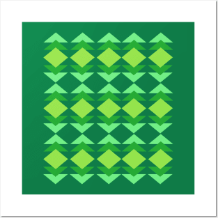 Modern Triangles in Green Posters and Art